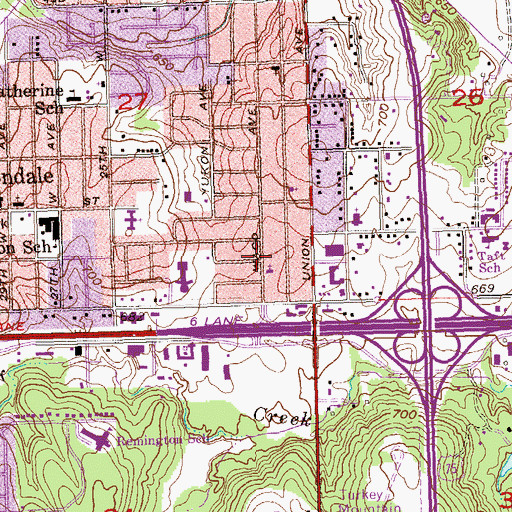 Topographic Map of Bible Fellowship Center, OK