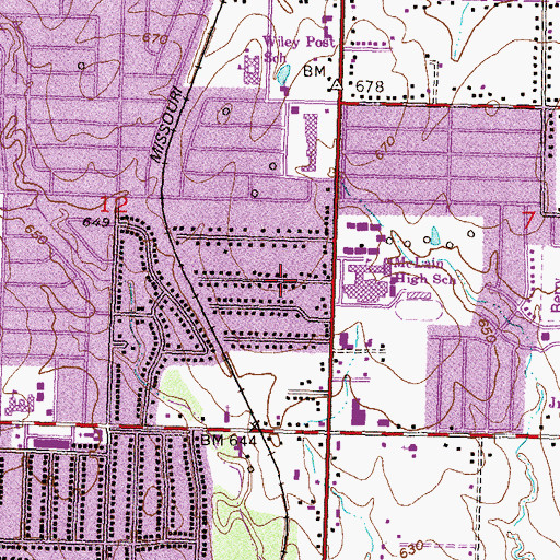 Topographic Map of Bible Way Church of God, OK