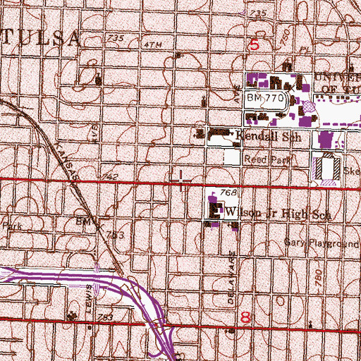 Topographic Map of Bless the Lord at all Times Church, OK