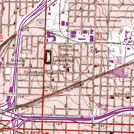 Topographic Map of Bowen Indian Baptist Church, OK