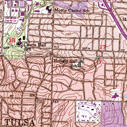 Topographic Map of Branch of Jerusalem, OK
