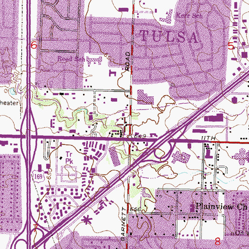 Topographic Map of Brookhaven Christian Church, OK