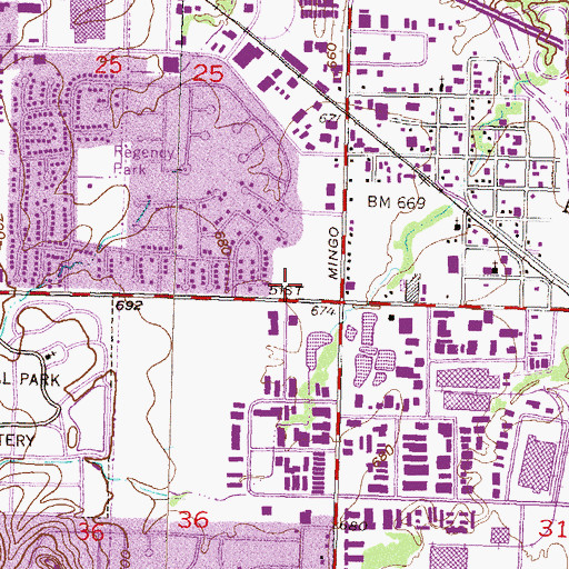 Topographic Map of Calvary Bible Church, OK