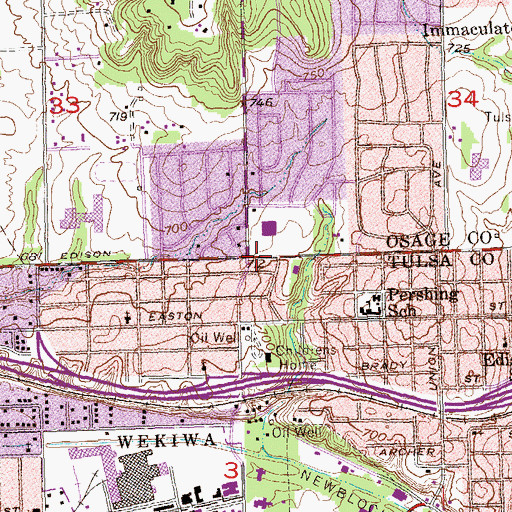 Topographic Map of Calvary Heights Temple Church, OK
