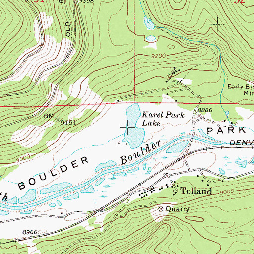 Topographic Map of Karel Park Lake, CO