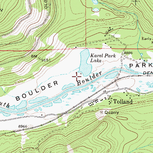Topographic Map of Boulder Park, CO