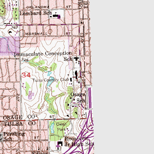 Topographic Map of Copernaum Missionary Baptist Church, OK