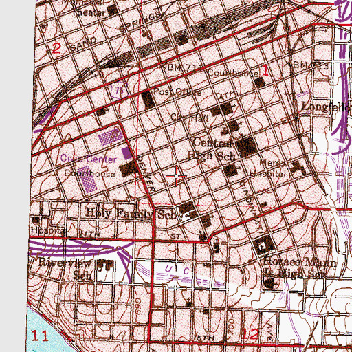 Topographic Map of Catholic Diocese of Tulsa, OK