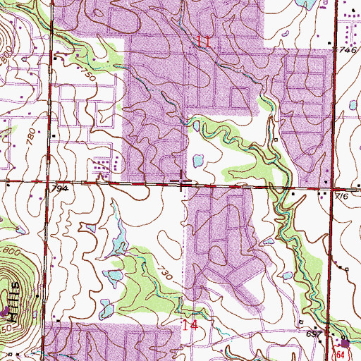 Topographic Map of Central Church of the Nazarene, OK