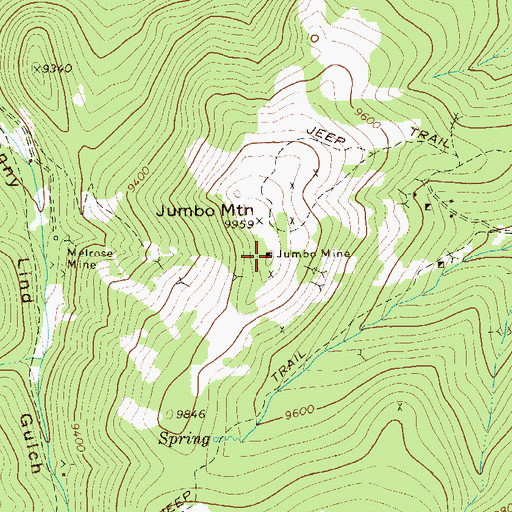 Topographic Map of Jumbo Mine, CO