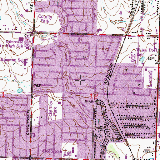 Topographic Map of Childrens Blend Ministries, OK