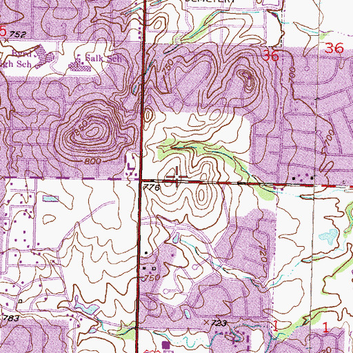 Topographic Map of Christ Community Church, OK