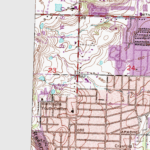 Topographic Map of Christ Gospel Church, OK
