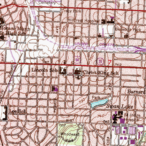 Topographic Map of Christ the King Catholic Church, OK
