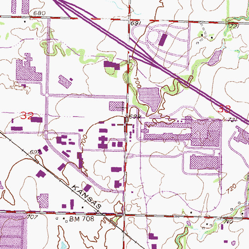 Topographic Map of Christian Assembly of God, OK