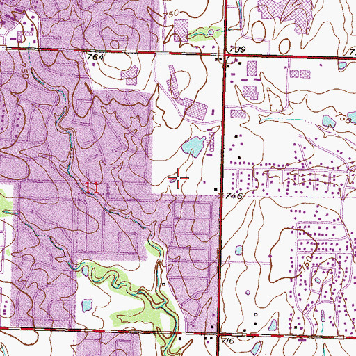 Topographic Map of Christian Chapel, OK