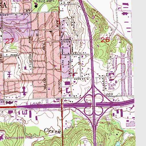 Topographic Map of Church of Christ, OK