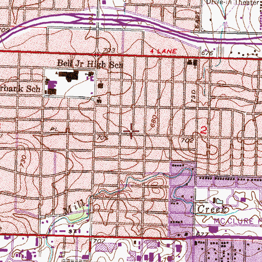 Topographic Map of Church of Christ Crestview, OK
