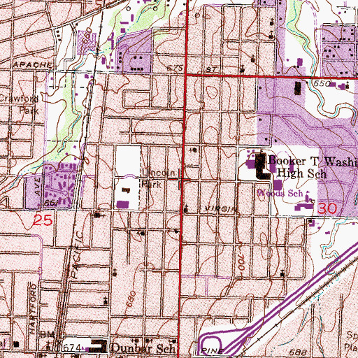 Topographic Map of Church of Christ North Peoria, OK