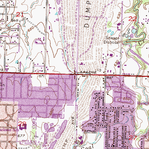 Topographic Map of Church of First Born, OK