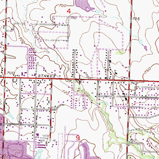 Topographic Map of Church of God, OK