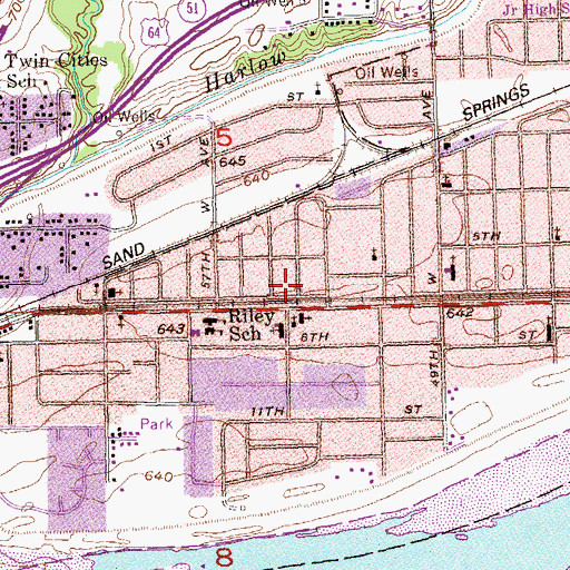 Topographic Map of Church of God, OK