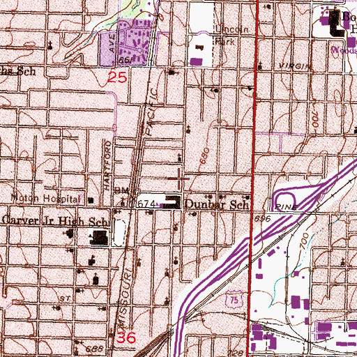 Topographic Map of Church of God in Christ, OK