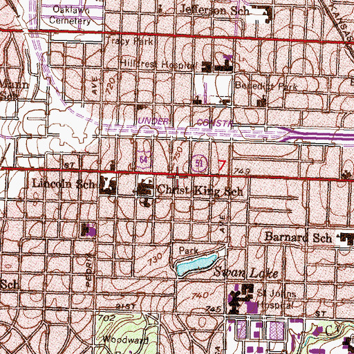 Topographic Map of Church of Holistic Science, OK