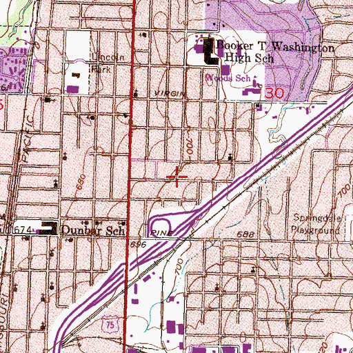 Topographic Map of Church of the Living God, OK