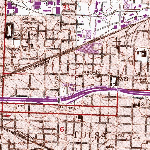 Topographic Map of Church of the Open Door, OK