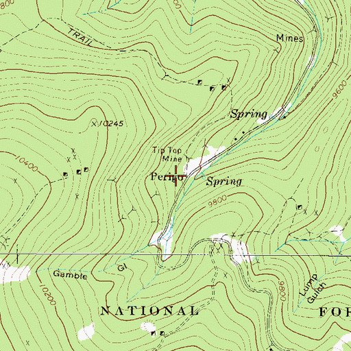 Topographic Map of Perigo (historical), CO