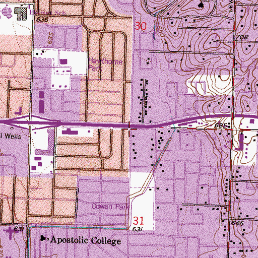 Topographic Map of Contempory Christian Center, OK