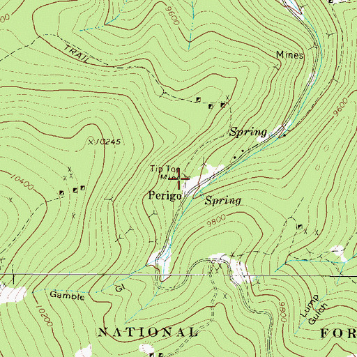 Topographic Map of Tip Top Mine, CO