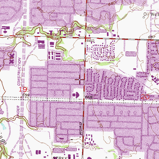 Topographic Map of Cornerstone Church on the Rock, OK