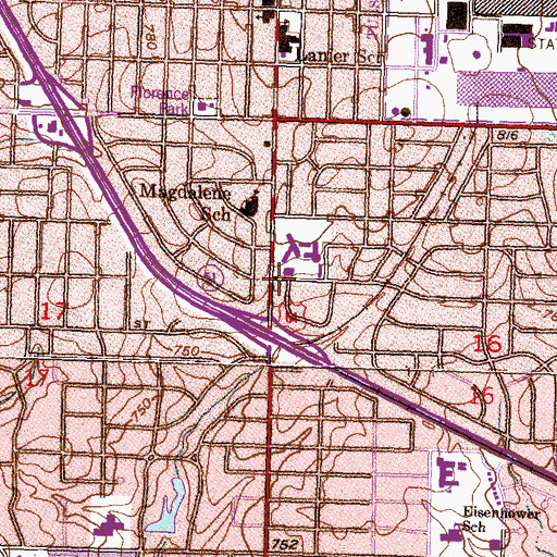 Topographic Map of Covenant-Faith Christian Center, OK