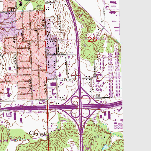 Topographic Map of Crossroads Tabernacle Church, OK
