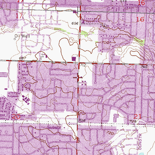 Topographic Map of Eagles Nest Church, OK