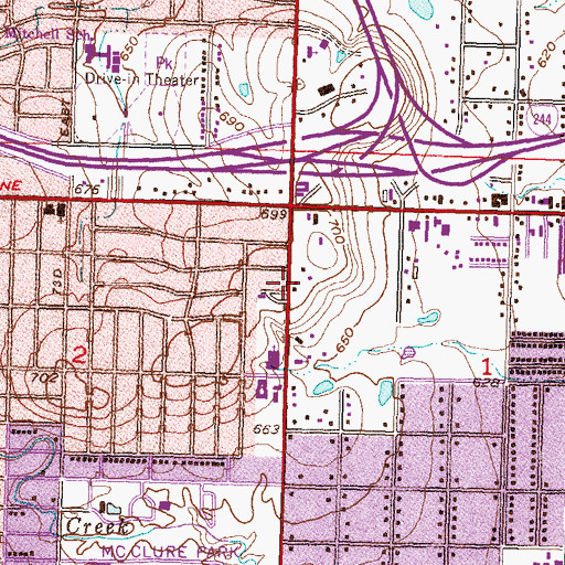 Topographic Map of East Tulsa Christian Church, OK