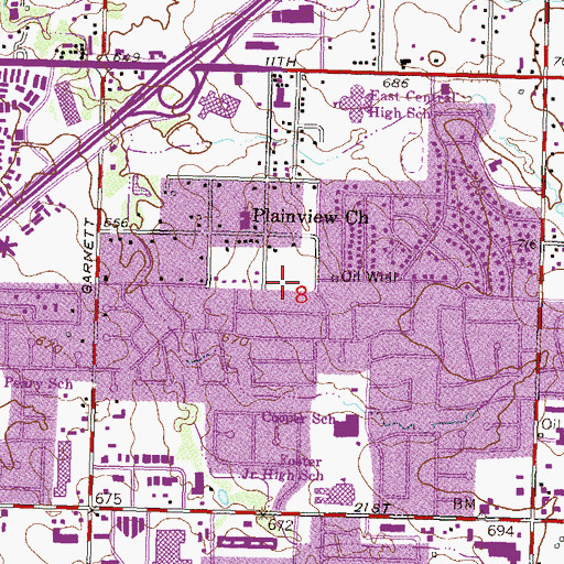 Topographic Map of Eastland Apostolic Tabernacle, OK