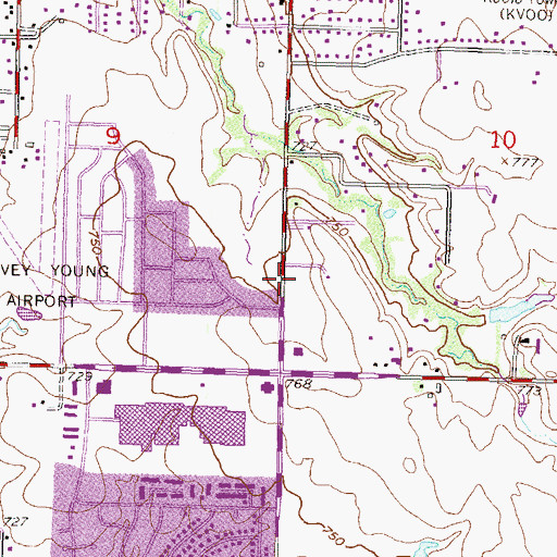 Topographic Map of Eastland Hills Christian Church, OK