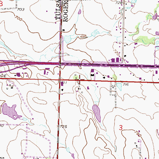 Topographic Map of Eastside Baptist Church, OK