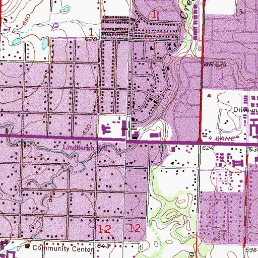 Topographic Map of Eastwood Baptist Church, OK