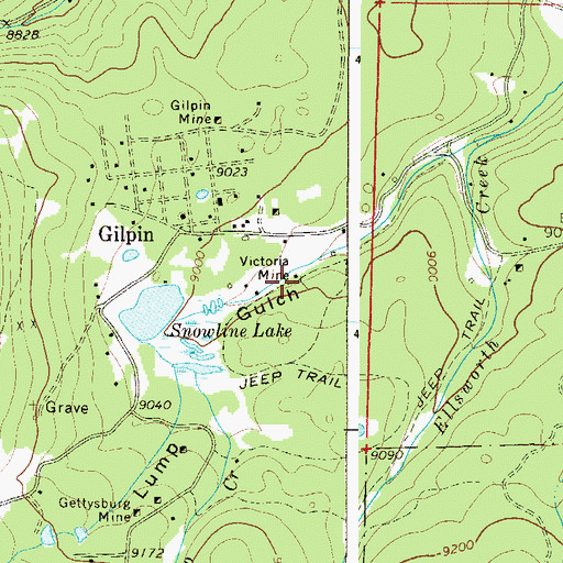 Topographic Map of Victoria Mine, CO