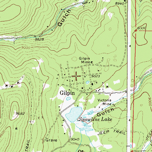 Topographic Map of Gilpin, CO