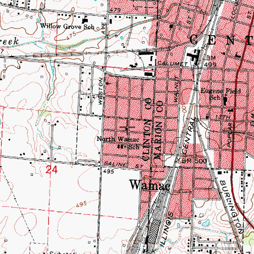 Topographic Map of Faith United Methodist Church, IL