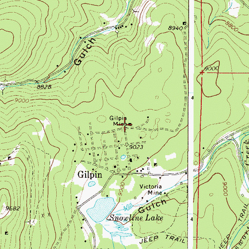Topographic Map of Gilpin Mine, CO