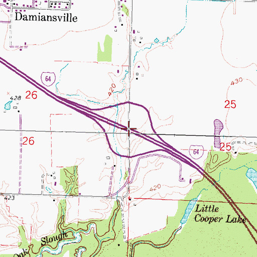 Topographic Map of Interchange 34, IL