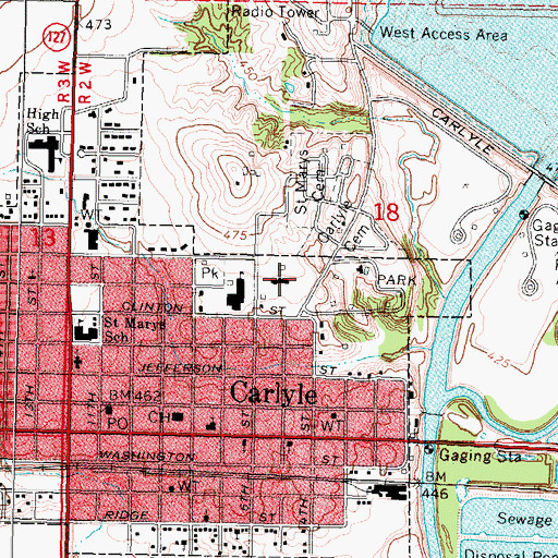 Topographic Map of Saint Marys Home for the Aged, IL