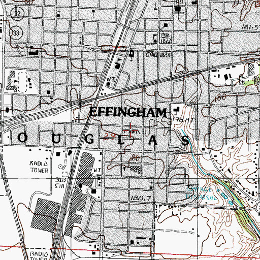 Topographic Map of Bliss Park, IL