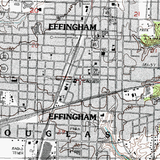 Topographic Map of Central Grade School, IL